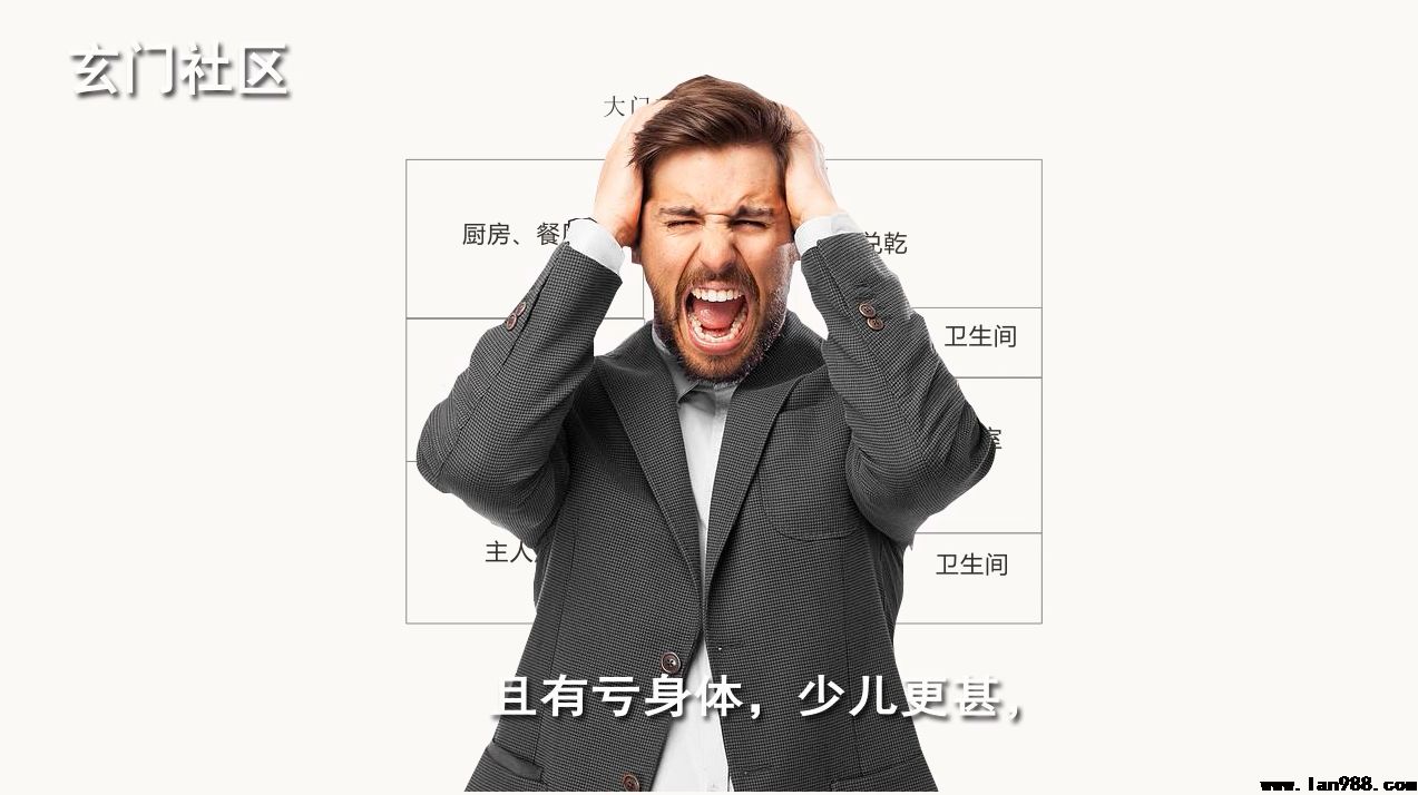 大门在庚方，三般卦吊得病符到山， 更使五行星气重重克入，五年内必致破败。