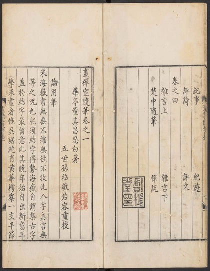 《画禅室随笔》是明代书画大家董其昌的书画创作